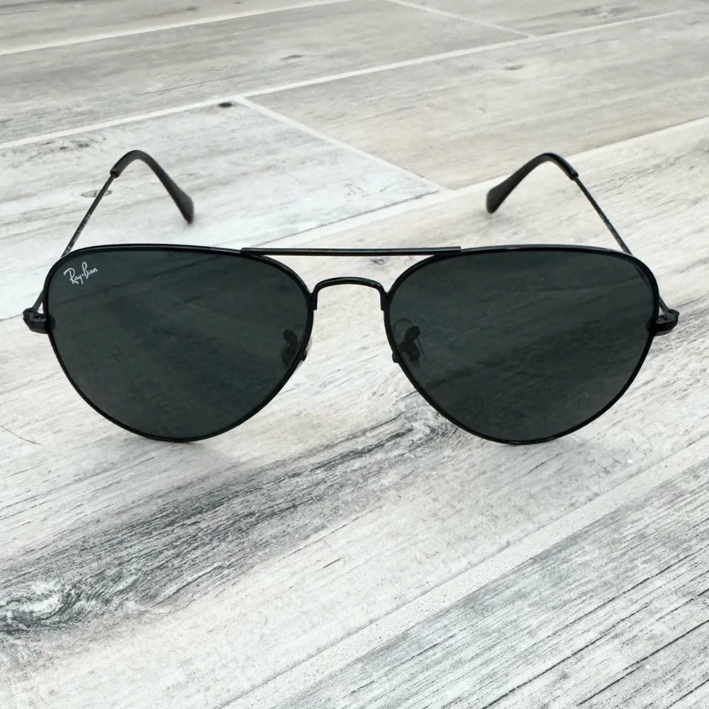 Ray-Ban Black Aviator Unisex Sunglasses 58MM